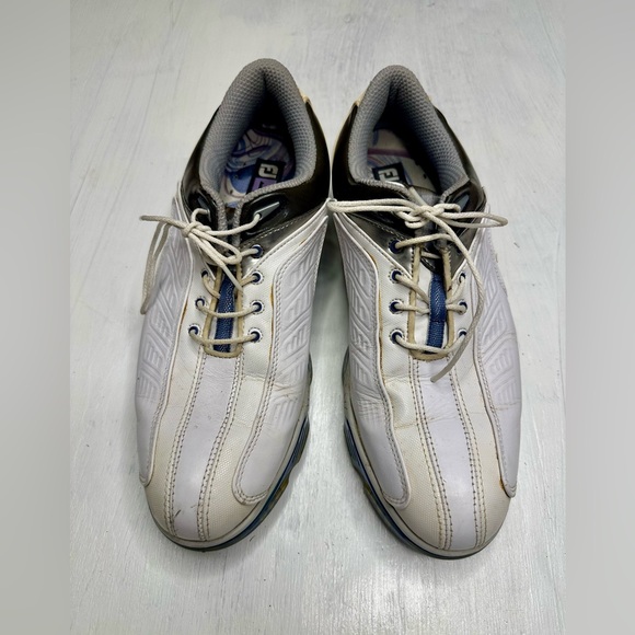 FootJoy Sport Golf Shoes Men’s 9.5M – White/Blue – Spiked Cleats – Read - Picture 2 of 11